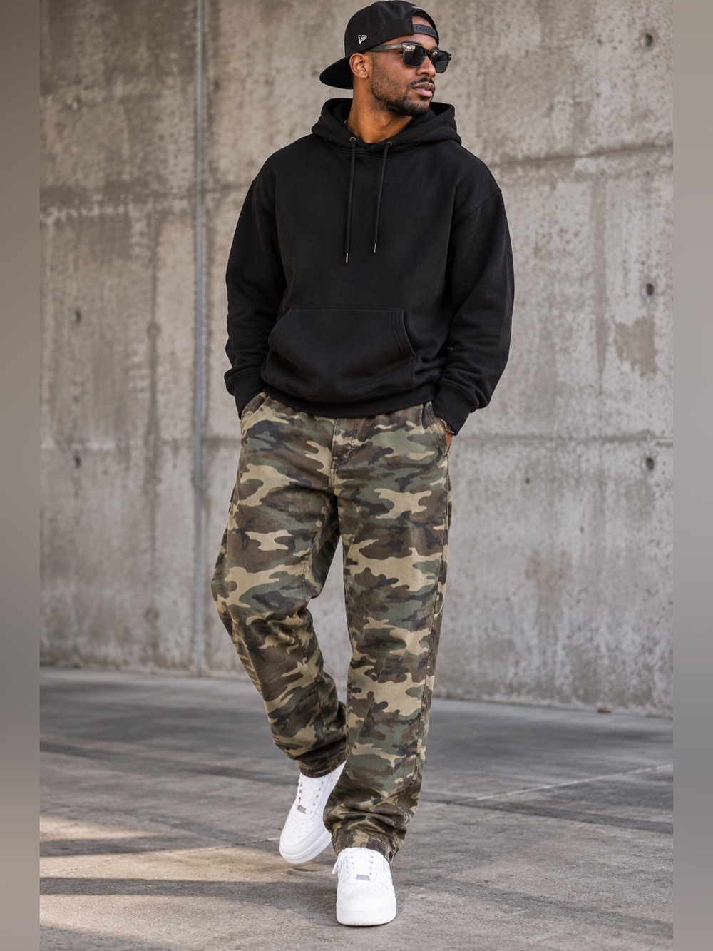 Blind Trust Men’s W42x32 Camo Jeans Relaxed Straight Woodland Y2K Streetwear